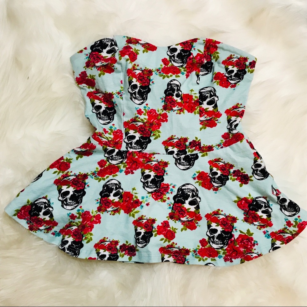 Rose & Skull Tube Top